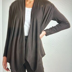 N.Natori Black Brushed Cardigan Size L (XL)